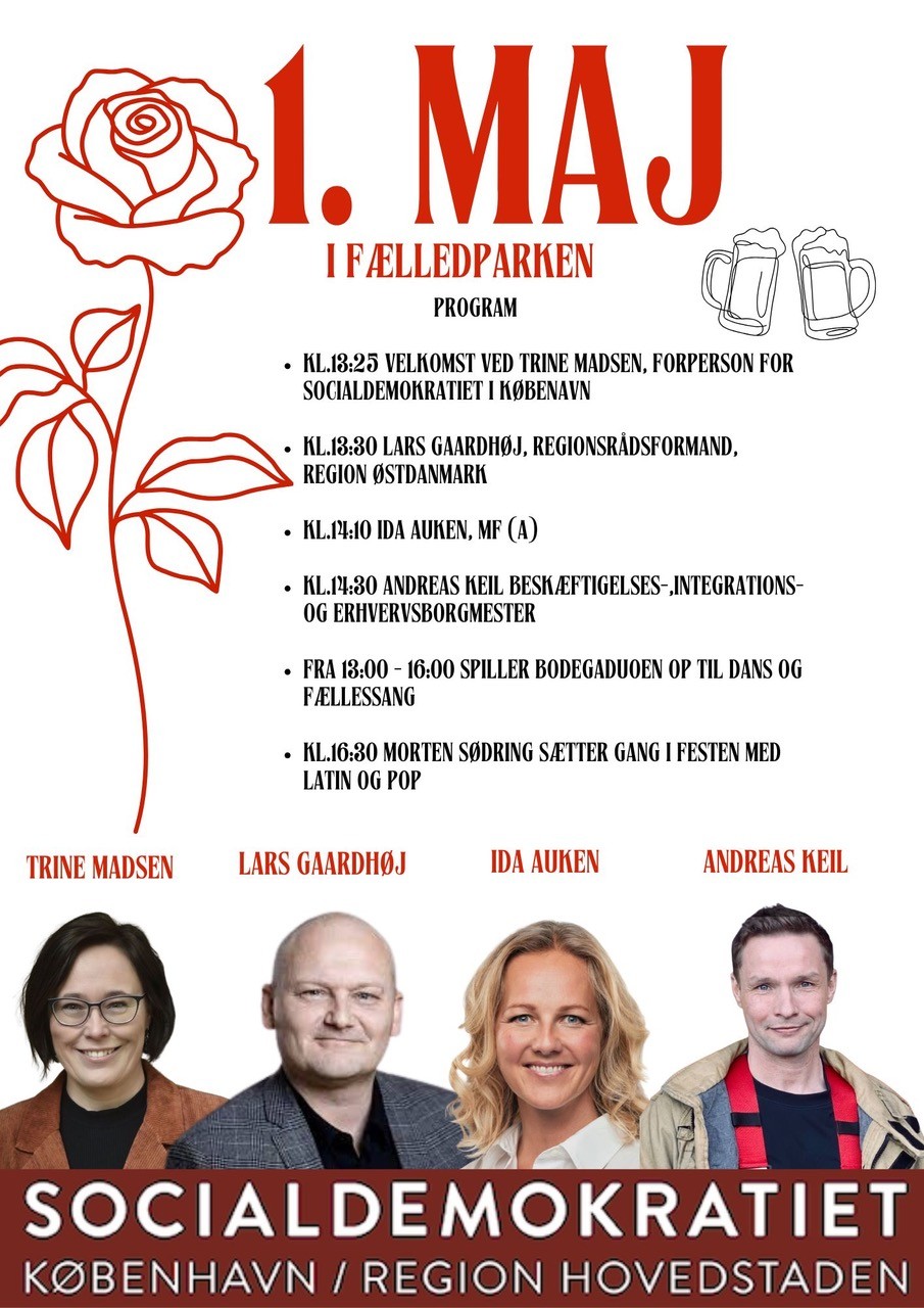 1. maj i det Socialdemokratiske telt i Fælledparken